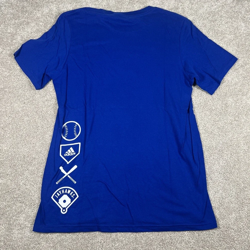 Adidas Kansas Jayhawks Baseball Amplifier Tee Mens Medium Royal‎ Blue Shirt NEW